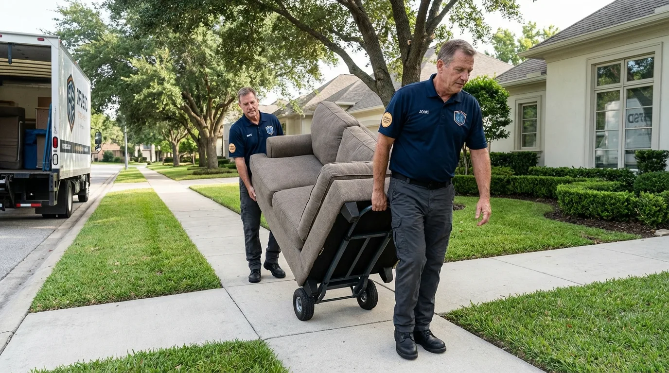 Local residential moving crew loading furniture in Dulce, NM